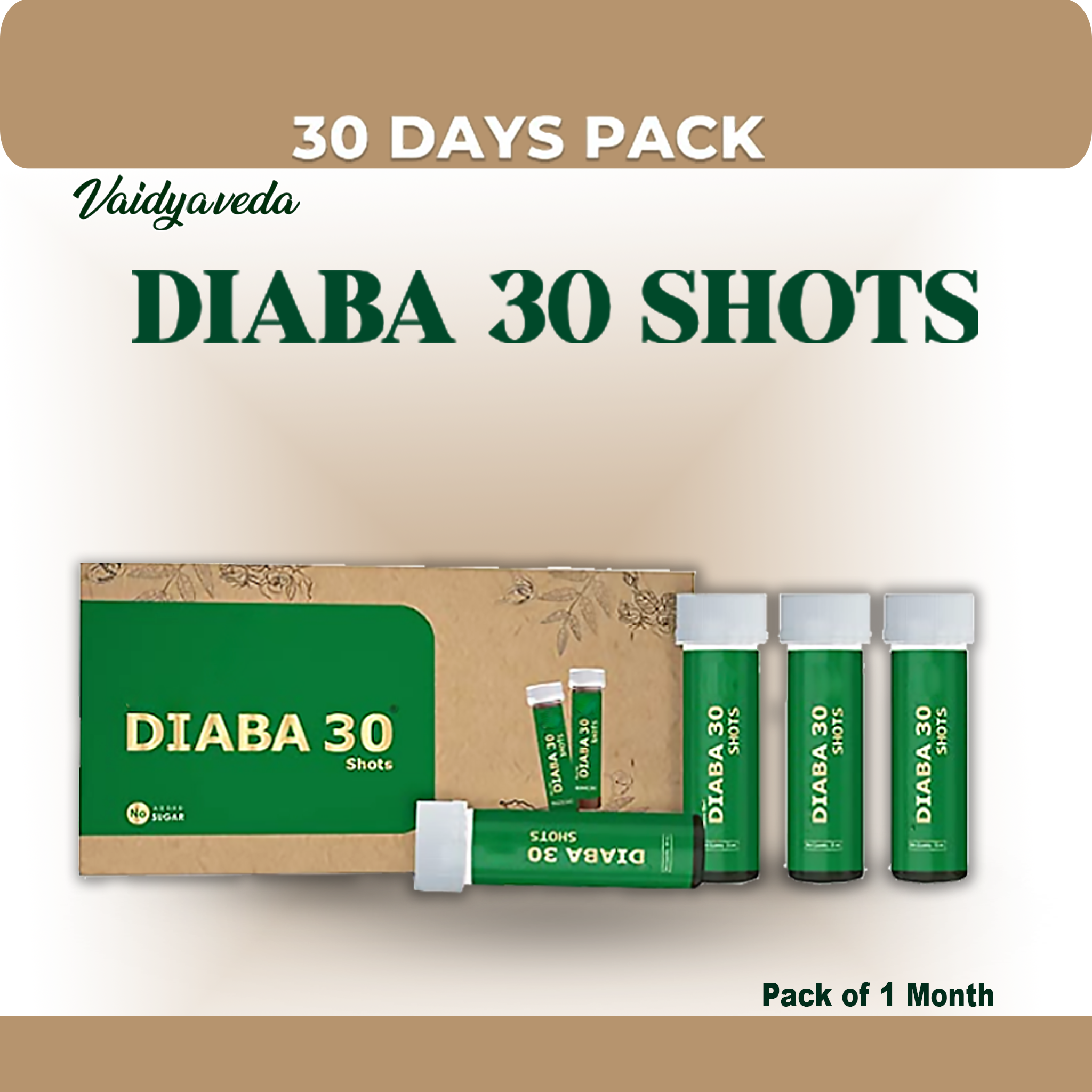 Diaba 30 Shots || Pack of 30 Shots || Each Shots is 30 ml || The Ayurvedic Formula for Managing Diabetes Naturally ||