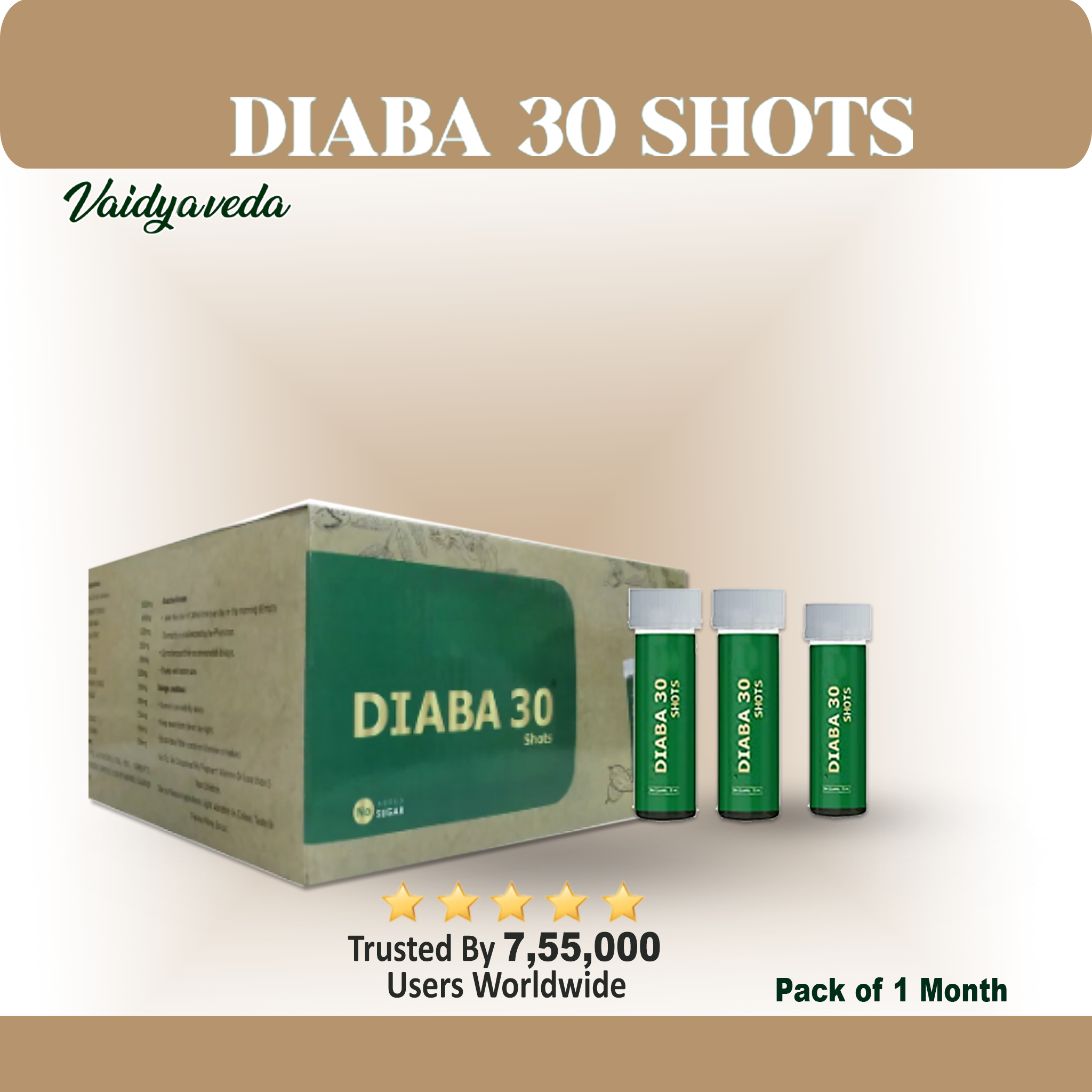 Diaba 30 Shots || Pack of 30 Shots || Each Shots is 30 ml || The Ayurvedic Formula for Managing Diabetes Naturally ||